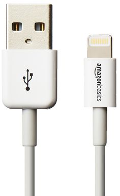 the white usb cable is connected to an iphone charger and has two different types of cables