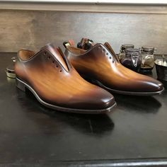 JAMIE - Unique Handcrafted Whole Brown Patina Oxford Luxury Slip-on Oxfords With Goodyear Welted, Luxury Slip-on Goodyear Welted Oxfords, Luxury Goodyear Welted Slip-on Oxfords, Luxury Italian Slip-on Oxfords, Patina Shoes, Wholecut Oxford, Vintage Shoes Men, Real Men Real Style, Groom Shoes