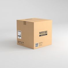 a cardboard box sitting on top of a white table