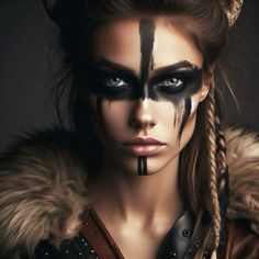 Mad Max Cosplay Woman, Female Viking Makeup, Cave Women Makeup, Dystopian Makeup