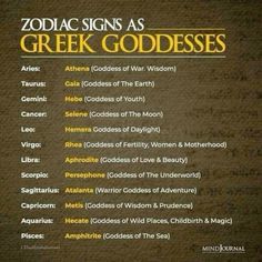 the zodiac signs as greek goddesss are shown in this book, which is also available for