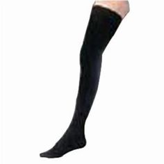 Latex-Free, 30-40mm Hg Compression, 11-1/2" to 13" Ankle, 13-3/8" to 19-5/8" Calf, 23-5/8" to 32" Thigh BSN Jobst® For Men Thigh-High Compression Stockings with fashionable ribbed design deliver gradient compression therapy. The silicone band keeps socks up without binding or pinching, and soft micro fibers wick away moisture keeping legs and feet cooler and dryer longer, preventing odor by inhibiting growth of fungi and bacteria on the socks. These stockings feature a reinforced heel which resi Black Fitted Footless Knee-high Socks, Black Full-length Winter Hosiery, Black Full Length Hosiery For Winter, Black Full-length Hosiery For Winter, Full Length Black Hosiery For Winter, Black Stretch Over-the-knee Leg Warmers, Fitted Black Over-the-knee Leg Warmers, Fitted Black Over The Knee Leg Warmers, Black Fitted Full-length Legwear