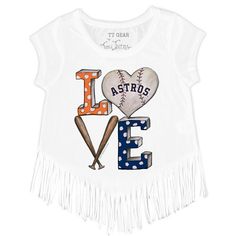 a t - shirt with the word i love astros and a baseball bat on it