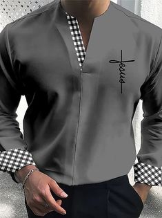 Mens 2024 Fashion, T Shirt Long Sleeve, Shirt Linen, Shirt Designs For Men, Linen Fashion, Sleeve Fashion, Men Shirt