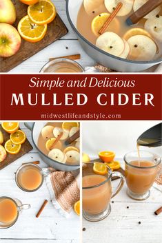 an image of mulled cider with apples and oranges