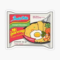 a packet of instant noodles sticker