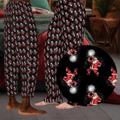 Introducing our Disco Santa Pajama Pants! Featuring a fun and festive Dancing Santa print complete with disco balls, their 100% polyester jersey knit fabric, along with the relaxed fit, makes for the ultimate comfort choice while kicking back at home during the holiday season. Meanwhile, the back elastic with the drawstring tie creates the perfect fit while the trendy Santa print adds a stylish dimension unique to your taste. Combine with the matching t-shirt for a complete PJ set! 🪩100% polyester 🪩Light fabric (6 oz/yd² (203 g/m 🪩Relaxed comfort fit 🪩Back elastic and a black drawstring tie 🪩White seam thread 🪩Sewn-in care label 🪩Assembled in the USA from globally sourced parts Disco Santa, Pyjamas Party, Santa Pajamas, Dancing Santa, Pyjama Party, Anniversary Shirt, Disco Balls, Pj Pants, Pajama Party