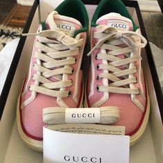 Reposhing This Item I Purchased From @Jellylove0311. Loved It, But Ready To Rotate For Something New. Questions? Leave A Comment Below! Gucci Pink Sneakers With Rubber Sole, Pink Gucci Sneakers With Rubber Sole, Gucci Pink Sneakers With Round Toe, Designer Gucci Sneakers For Spring, White Gucci Sneakers For Spring, Spring White Gucci Sneakers, Gucci Casual Pink Sneakers, Sporty Pink Gucci Sneakers, Spring Gucci Sneakers