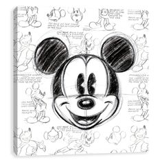 a drawing of mickey mouse's face