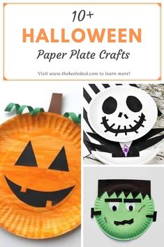 paper plate crafts for halloween with text overlay