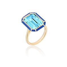 This ring comes in four different stones and every one of them is just as drool-worthy as the last! How could you possibly choose? The size of these gems paired with the detailed framing is just unbelievable. Whenever I sport this stunner, It ALWAYS starts a conversation. 18k yellow gold Available in approximately 20.93ctw blue topaz with 1.72ctw lapis OR 20.93ctw prasiolite with 1.72ctw malachite OR 15.26ctw citrine with 1.06ctw tigers eye, OR 16.00ctw white topaz with 1.37ctw onyx By Goshwara Tigers Eye, White Topaz, New Trends, Emerald Cut, Statement Ring, Blue Topaz, Tigers, Citrine, Statement Rings