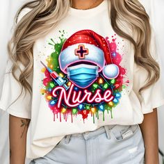 Coworker Xmas Gifts, Christmas Gifts For Nurses, Funny Nurse Shirts, Nurse Christmas, Graphic Design Tools, Nurse Shirt, Design Png, File Format, Christmas Sweatshirts