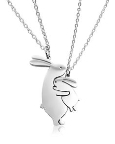 PRICES MAY VARY. 💕Rabbit Matching Necklace 2💕Bunny Lover Necklace set 2 & Family Jewelry Gifts. The Matching Necklace makes the Rabbit together,wearing them and getting closer, super cute and fun.Family Lover necklace 2 Rabbit Matching Necklace Set 2 Perfect Gifts for Mom and girl,Grandma and Grandchild,Auntie and Niece,Big Sister and Little Sister on birthday, Mother's Day, new year, Christmas,Valentines,Thanks giving Day …… 💕MATERIAL💕 Made of high-quality, durable, and hypoallergenic stain Auntie And Niece, Cat Best Friend, Mom Daughter Necklace, Sisters Best Friends, Bff Necklace, Bff Matching, Lover Necklace, Family Jewelry, Friendship Necklace