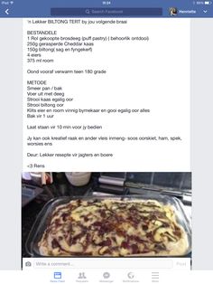 an image of a facebook post about pizza