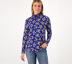 Start shopping for your fall wardrobe with this cool touch mock-neck top, lightweight and semi-fitted for a relaxed and multipurpose choice. From Susan Graver. Susan Graver, Mock Neck Top, Fall Wardrobe, Mock Neck, Sleeve Top, Top Blouse, Tops & Tees, Womens Tops, Wardrobe