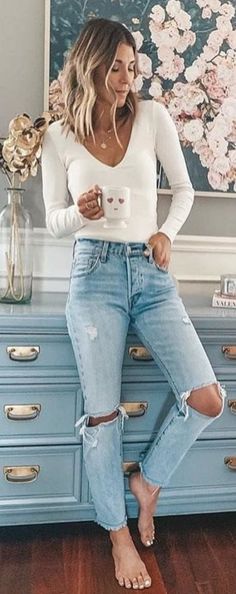 Spring Outfit Women, Casual Chique Stijl, Look Jean, Inspired Outfits, Summer Fashion Outfits, Outfits Casual, Mom Outfits, Outfits Summer, Looks Style