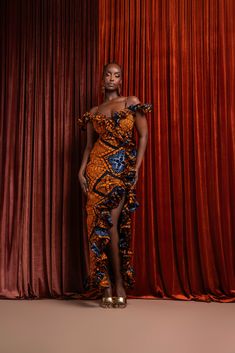 ZEZE Off shoulder Ruffle African Print Maxi Dress Off Shoulder African Dress, Off Shoulder Ankara Gown, African Print Maxi Dress, Nigerian Outfits, Enchanting Dress, African Print Dress Ankara, Ankara Gown, African Print Dress Designs, African Fashion Modern