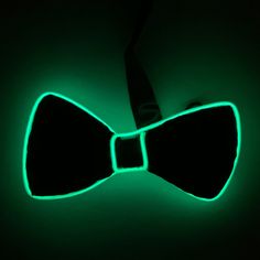 "Material: The bow ties are made of a soft satin material. There is a small black metal clasp on the satin neck band to adjust the sizing. The el wire is carefully stitched onto each pack making it durable and long lasting!  Bow Tie Color: Black  Color Options: Blue, White, Lime Green Yellow, Green, Orange, Purple and Pink with  3 modes: on, blinking and off.  The power pack can be tucked into your clothing.  Bow Tie Size: Approx. 5\"Length x 2 ½\"Height   Adjustable Strap: These bowties can fit Neon Party Decorations, Glow Birthday Party, Yellow Bow Tie, Glow Birthday, Green Bow Tie, El Wire, Felt Cowboy Hats, Day Glow, Bachelorette Outfits