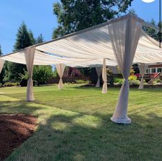 Diy Wedding Canopy Outdoor, Outside Wedding Setup Ideas, Diy Outdoor Tent Canopy, Outdoor Venue Ideas Events, Wedding In A Backyard, Tent Alternatives For Wedding, Pop Up Tent Wedding, Canopy For Wedding Ceremony, Outdoor Wedding Ceremony Draping