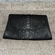 Abas Envelope Clutch. Black Alligator. So Chic. New Without Tags Black Office Clutch With Magnetic Closure, Black Business Clutch With Magnetic Closure, Elegant Black Clutch With Textured Leather, Black Textured Leather Evening Clutch, Elegant Black Textured Leather Clutch, Black Rectangular Clutch With Zipper Closure, Louis Vuitton Handbags Prices, Chic Black Clutch With Silver-tone Hardware, Black Embellished Rectangular Clutch