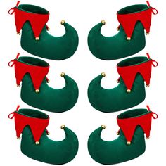 PRICES MAY VARY. Quantity and size: a total of 3 pairs of Christmas elf shoes in this package, sufficient quantity for you and your families to dress up elf family together, suitable for wearing on Christmas, cosplay, holiday, costume party, plays, pageants and so on Comfortable to wear: these Xmas elf costume slipper shoes are made of quality flannel, which is soft and with a warm feel, durable and stable to use, not easy to get creased or deformed, allowing you to get in the classic holiday mo Elf Slippers, Santa Claus Elves, Christmas Red And Green, Xmas Costumes, Green Elf, Elf Shoes, Xmas Elf, Christmas Flannel, Christmas Shoes