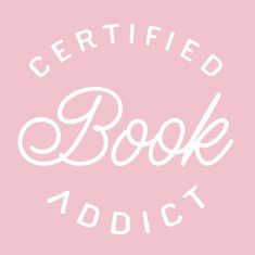 a pink background with the words certified book addict written in white on top of it