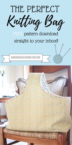 the perfect knitting bag free pattern and instructions to make it into a baby's crib