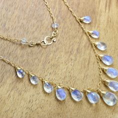 Rainbow Moonstone Necklace Bridal Necklace Blue Flash Moonstone Drop Necklace Rainbow Moonstone Pendant Precious Statement SOLID GOLD 14K (26148 - 5) Drop Moonstone Necklace With Natural Stones, Moonstone Drop Necklace With Natural Stones, Elegant Moonstone Gemstone Necklace, Elegant Moonstone Drop Necklace, Moonstone Briolette For Jewelry Making, Gold Necklace With Moonstone Briolette, Gold Moonstone Necklace With Briolette Shape, White Briolette Moonstone Jewelry, White Briolette Moonstone Necklace