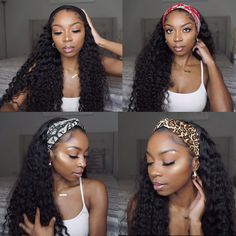 Alipearl Hair Curly Headband Wigs For Black Women Human Hair Wigs New Trends Half Wigs with Band Fashion and Cheap Best Headband Wigs on Sale Headwrap Hairstyles, Band Fashion, Cheap Wigs, Hair Headband, Headband Wig, Pelo Afro, Deep Wave Hairstyles, Curly Human Hair Wig, Human Virgin Hair