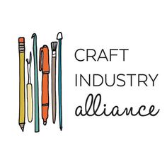 the craft industry alliance logo is shown with pencils and markers in it, as well as an inscription that reads craft industry alliance alliance alliance alliance