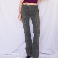 Y2k Mid Rise Bootcut Fringe Jeans Zipper- Hook And Bar And Velcro Closure Exceptional Quality And Cut Fits Like A Glove Best Colour And Design Very Similar To Blumarine S/S 2023 Obsessed Excellent Vintage Condition Fits : Xs-S (Model Wearing Xs) (Marked Size 27) Material : 96% Cotton, 4% Elastane In Garment Laying Flat Waist 33 Cm Rise 22 Cm Fringe Jeans, S Models, Colored Jeans, Mid Rise, Women Jeans, Womens Sizes, Zipper, Women Shopping, How To Wear