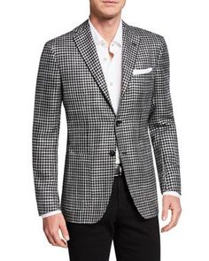 Houndstooth Blazer Outfit, Men Guide, Gentlemen Style, Mens Blazer, Cashmere Blazer, Mens Cashmere, Houndstooth Blazer, Blazer Designs, Sports Blazer