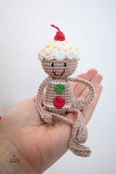 Crochet Gingerbread Man free pattern ⋆ The Nomad Knot Gingerbread Man Free, Crochet Gingerbread, Sport Weight Yarn, Handmade Charms, Amigurumi Free Pattern, Printable Patterns, Crochet For Beginners, Christmas Crochet, Gingerbread Man