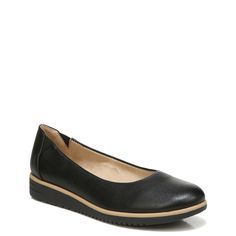 Designed with versatile style that you can take anywhere, these women's SOUL Naturalizer Idea black wide ballet skimmers are a must-have in your wardrobe. Made of sustainable materials, these slip-ons have synthetic upper, almond toe, slip-on construction with rear elastic gores, soft-foam and antimicrobial lining, memory foam footbed with arch support for ultimate comfort and flexible synthetic sole. | Soul Naturalizer Women's Idea Ballet Skimmer Wide Flat in Black Size 9. 5 Naturalizer Shoes, Sustainable Materials, Versatile Style, Slip Ons, Arch Support, Shoes Boots, Memory Foam, Almond, Arch