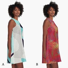 This unique A-line swing dress created with one of my geometric designs.A Line Dress for Woman, Modern Dresses, Girls Dress, Loose dress, Gifts for herA-Turquoise B-RedFEATURES♥ 97% polyester, 3% elastane woven dress fabric with silky handfeel♥ Loose swing shape for an easy, flowy fit♥ Sublimation transfer technique prints crisp, bold colours♥ Print covers entire front and back panel♥ Garment fully constructed and printed in the USA Cold machine wash. Dry flat.Please note that the color may vary Red A-line Sundress For Vacation, Chic A-line Sleeveless Summer Dress, Red A-line Sleeveless Dress For Vacation, Casual A-line Dress With Geometric Pattern, Summer A-line Printed Sundress, Printed A-line Sleeveless Dress For Vacation, Summer Party Sleeveless A-line Dress, Red A-line Sundress For Summer, Summer A-line Sleeveless Party Dress