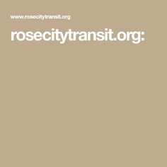 the words rose city transit org are in white on a tan background with an image of a