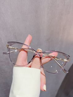 Collar    Full Rim Glasses Embellished   Women Accessories Fancy Glasses Frames, Aesthetic Specs, Cat Glasses Frames, Aesthetic Glasses Frames, Glasses Inspo, Fashionable Glasses