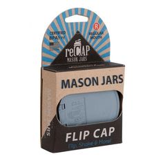 a package of mason jars for flipcaps with the packaging in front of it