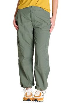 Stream crossings are no big deal in these comfy hiking pants cut from a water-shedding fabric and finished with cropped hems that can be cinched or left full. Zip fly with button closure Front slant pockets; back flap-patch pockets; cargo flap-patch pockets Drawstring hems PFC-free durable water-repellent (DWR) finish 100% recycled nylon Machine wash, tumble dry Imported PFC-free, durable water-repellent coating is free of per- and poly-fluorinated chemicals, some of which can be harmful to the Hiking Bottoms With Side Pockets, Spring Parachute Pants With Loosely Fitted Hips For Outdoor, Loosely Fitted Parachute Pants For Spring Outdoor, Utility Cargo Hiking Bottoms, Utility Cargo Bottoms For Hiking, Full-length Cargo Parachute Pants For Outdoor Activities, Outdoor Cargo Style Parachute Pants, Utility Long Pants For Hiking, Outdoor Cargo Pants With Loose Fit