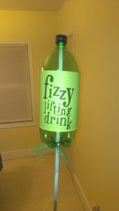 a green bottle with the words fizzy lifting drink on it