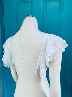 Detachable Ivory or White Chiffon or Lace Fabric Butterfly - Etsy Backless Wedding Dress With Delicate Lace, Delicate Lace Top For Wedding Night, White Fitted Lace Top With Lace Sleeves, White Delicate Lace Backless Dress, White Lace Backless Dress With Lace Details, White Backless Lace Dress With Lace Back, Fitted White Delicate Lace Top, White Fitted Lace Top With Delicate Design, Fitted Scalloped Lace For Ceremony