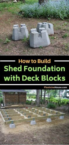 an image of how to build a shed foundation with deck blocks in the yard or back yard