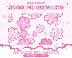 the pink background for an animated video game with hearts and stars on it, as well as