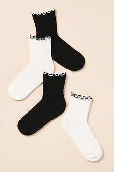 Set of two socks Nylon, polyester, acrylic, wool, elastane Imported | Merino Ruffle Crew Socks, Set of 2 by Anthropologie in Black, Women's, Polyester/Nylon/Wool Tights For Women, Womens Socks, Women's Socks, Socks And Tights, 50 Fashion, Socks Women, Crew Socks, Lettuce, Women's Accessories