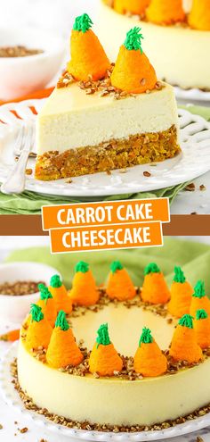 carrot cake with cheesecake toppings on top