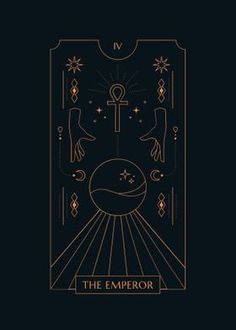 the emperor tarot card on a black background