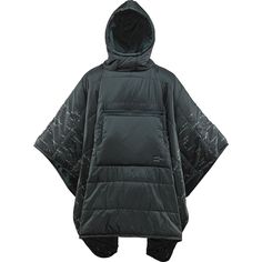 From frigid Friday night football games in October to drizzly summer evenings around the campfire, we stay toasty and dry in the Therm-A-Rest Honcho Poncho. The water-resistant shell repels light rain, while synthetic insulation keeps you cozy without weighing us down. Black Outerwear For Fall Camping, Black Winter Outerwear For Camping, Black Hooded Poncho For Outdoor, Black Nylon Camping Outerwear, Black Nylon Outerwear For Camping, Casual Hooded Poncho For Outdoor Activities, Hooded Poncho For Fall Outdoor Activities, Hooded Fall Poncho For Outdoor Activities, Casual Winter Poncho For Outdoor