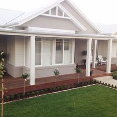 an image of a house on pinterest with the caption'front face on pinterest faces, bunglows and weatherboard house '