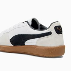 Palermo Women's Leather Sneakers, PUMA White-Vapor Gray-Gum, extralarge Womens Puma, Soccer Stadium, Club Red, Fenty X Puma, Puma White, Sneakers Puma, The Terrace, Black Feathers, Palermo