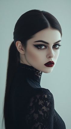 31+ Vampire Hairstyles for Women: Top Halloween Looks to Dazzle and Terrify | LooksNiceOnMe Classy Vampire Costume, Realistic Vampire Costume, Vampire Accessories Aesthetic, Vampire Costume Halloween Women, Gothic Vampire Makeup Halloween, Woman Vampire Makeup, Vintage Vampire Makeup, Girls Vampire Makeup, Simple Vampire Makeup Halloween